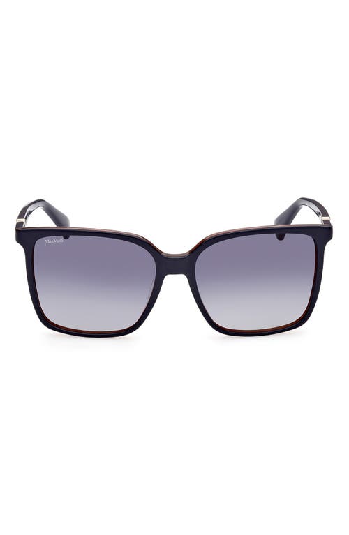 Max Mara 57mm Gradient Square Sunglasses in Blue/Other /Gradient Blue at Nordstrom