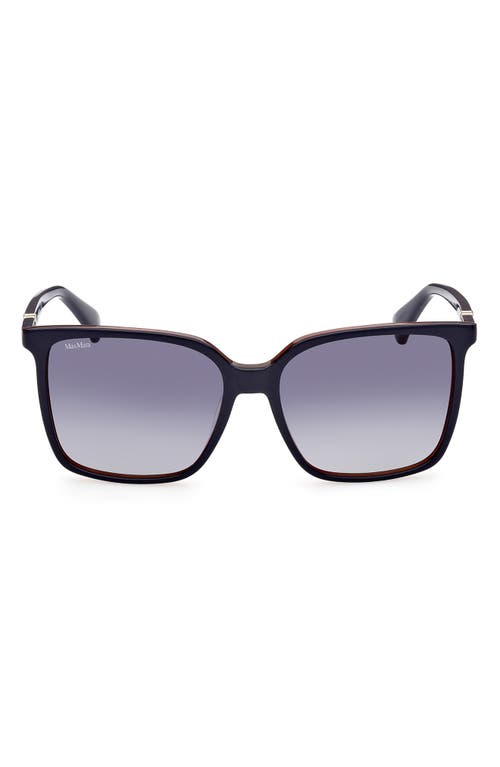 Shop Max Mara 57mm Gradient Square Sunglasses In Blue/other/gradient Blue