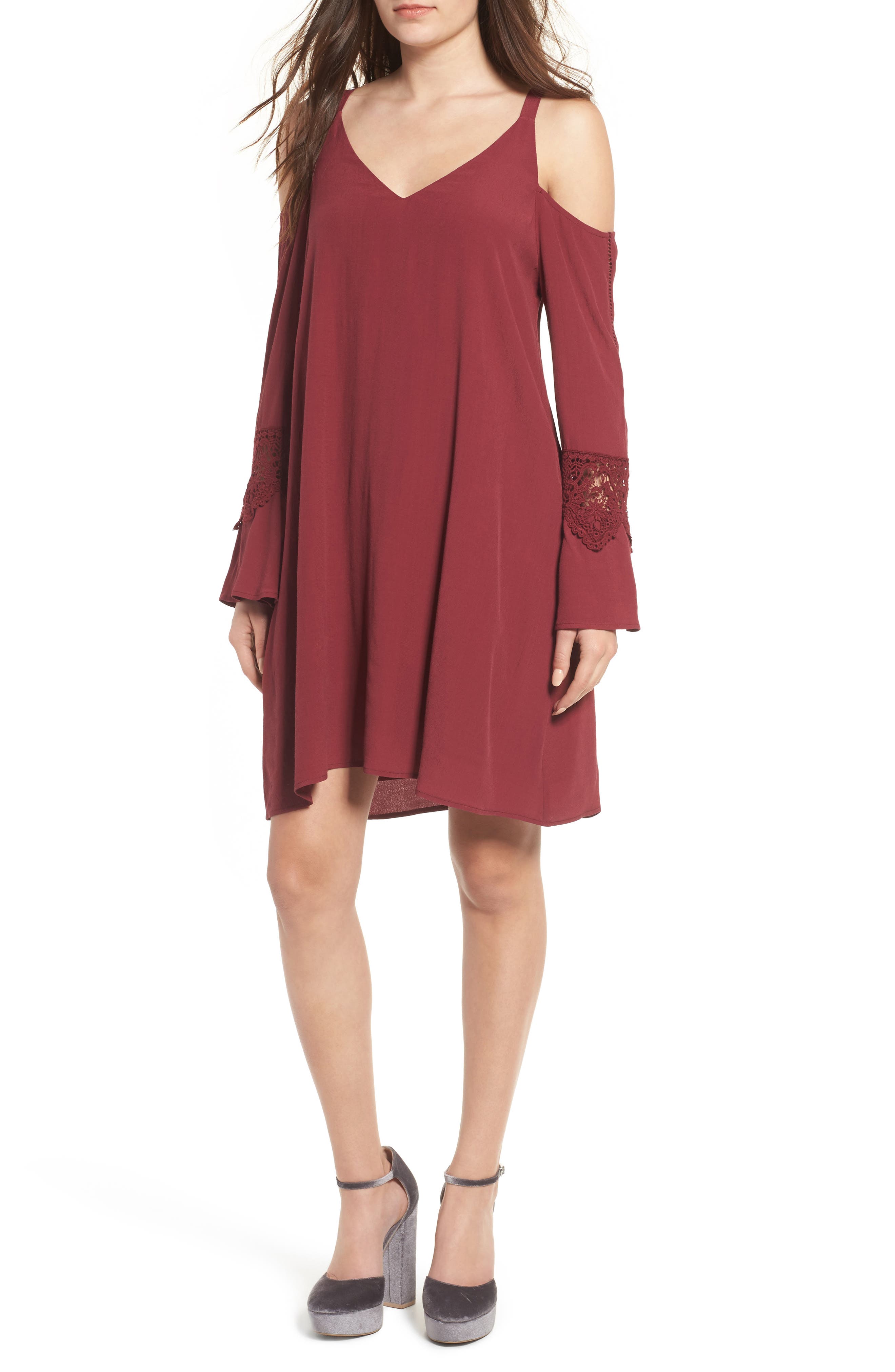 ASTR Cold Shoulder Shift Dress Nordstrom