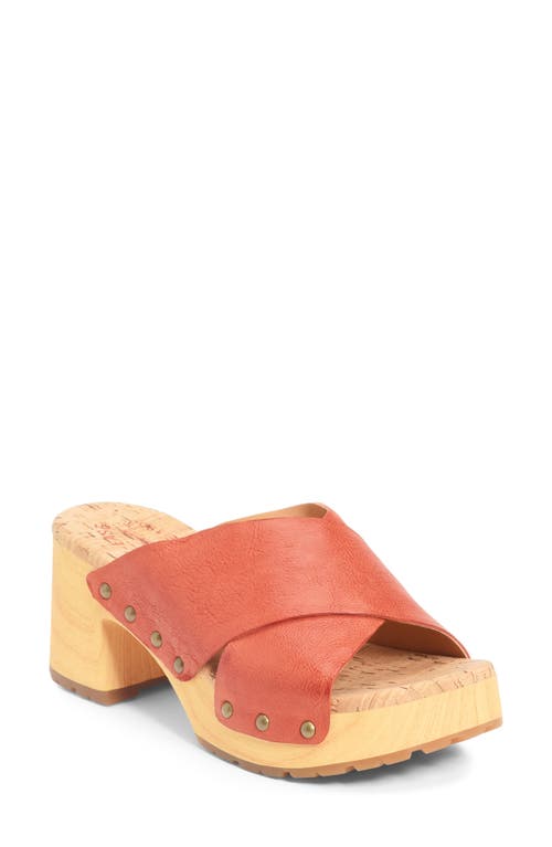 Kork-Ease Tatum Slide Sandal in Rust Leather