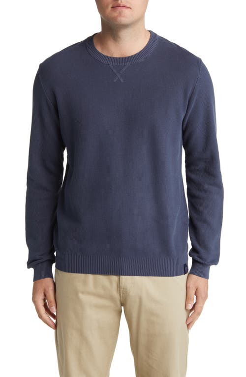 Honeycomb Cotton Sweater in Navy