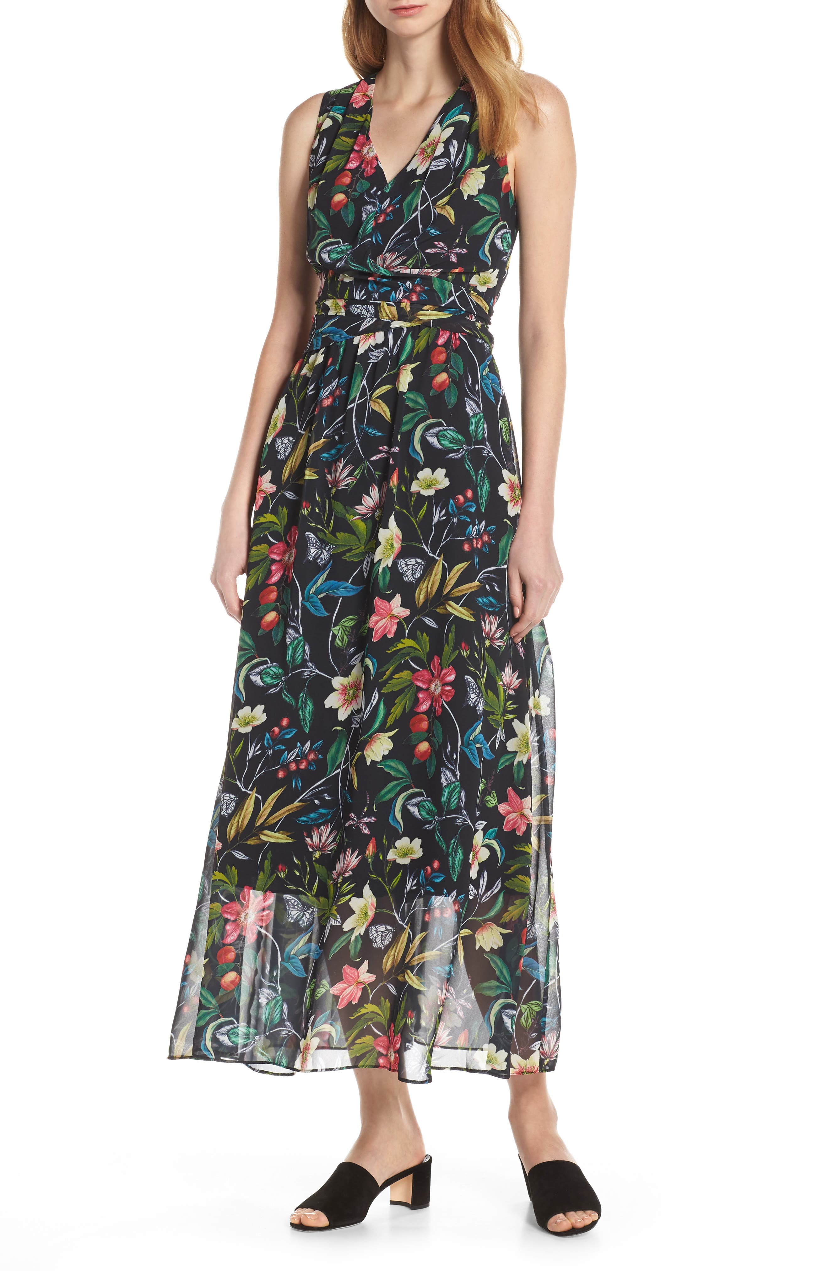 Sam Edelman Floral Maxi Dress, Black