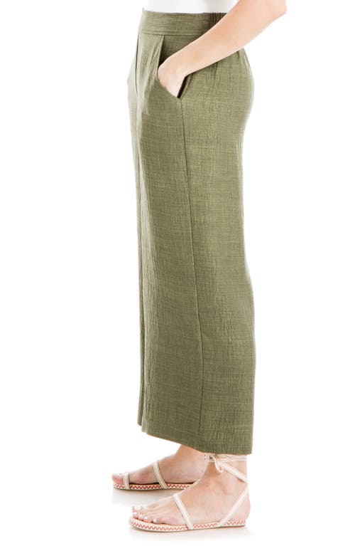 Max Studio Textured Wide Leg Pants In Green