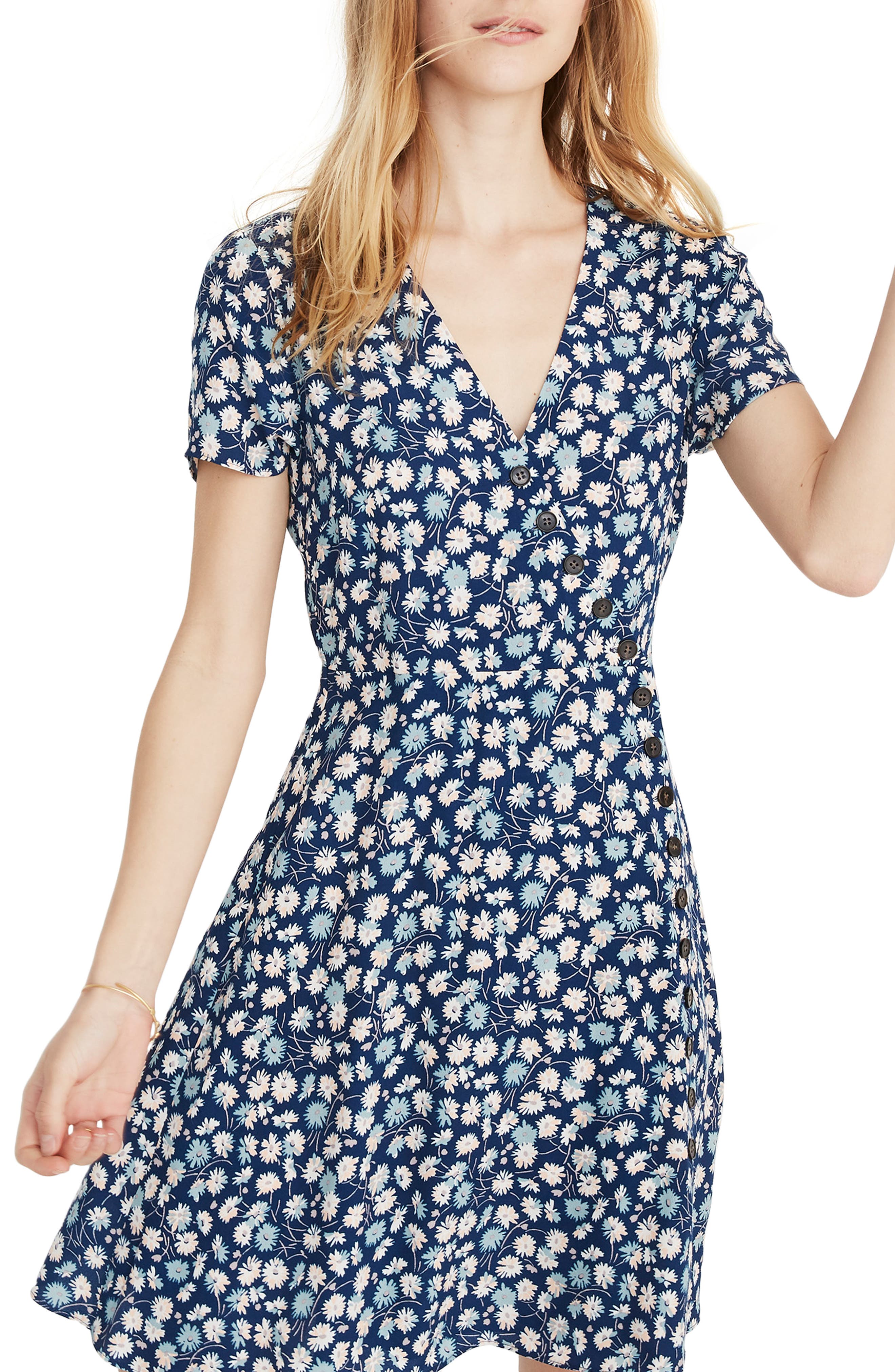 button wrap dress