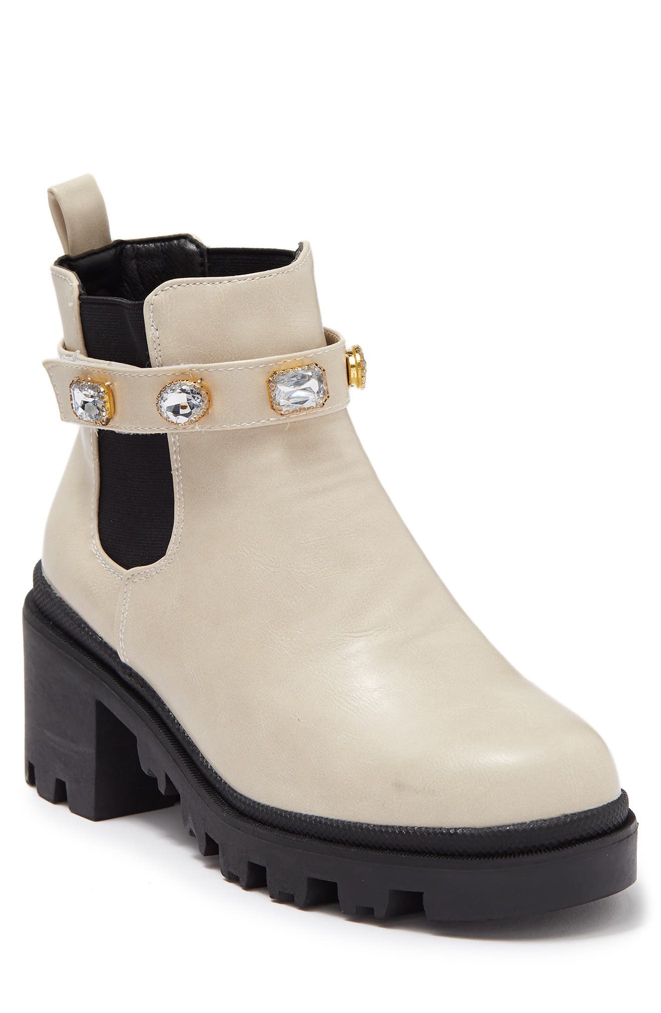 nicole lug sole leather ankle boot