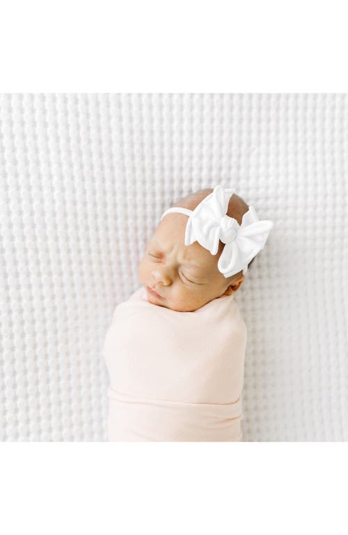 Baby Bling 3-pack Baby Fab Skinny Bow Headbands In Rose Quartz/white/ivory