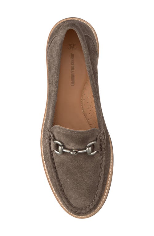 Johnston & Murphy Emmalynn Lug Sole Bit Loafer In Dark Gray Suede