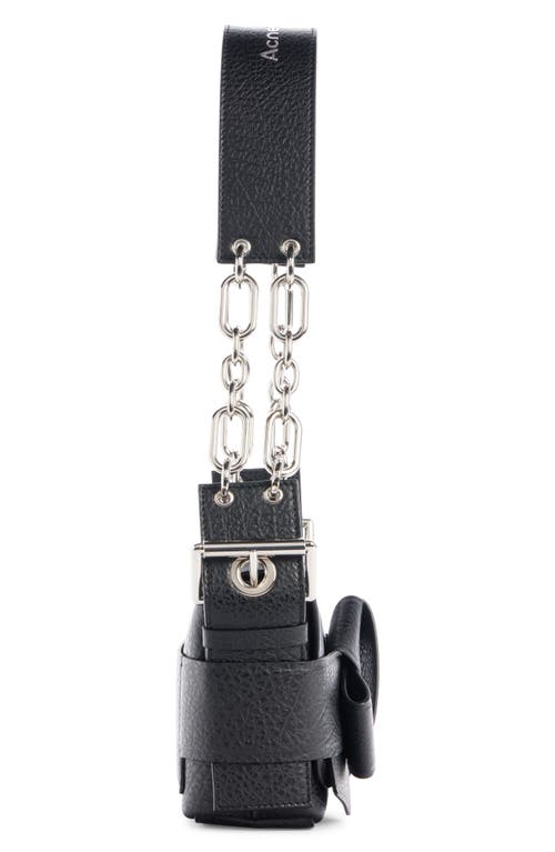 Shop Acne Studios Small Musubi Chain Strap Shoulder Bag In Black