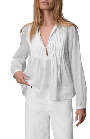 Rag & Bone Amaris Ramie Top White In White