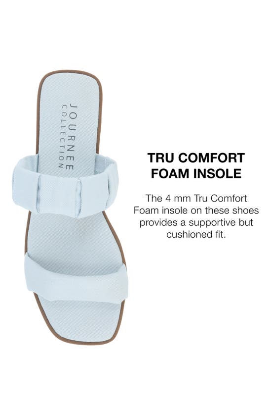 Shop Journee Collection Pegie Flat Slide Sandal In Light Denim