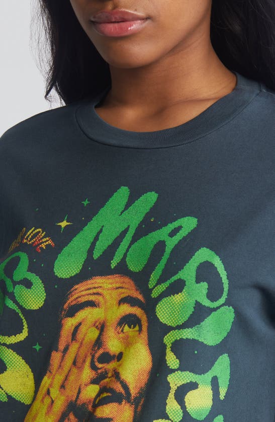 Shop Daydreamer Bob Marley Is This Love Cotton Graphic T-shirt In Vintage Black