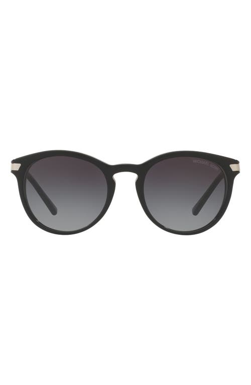Michael Kors 53mm Gradient Round Sunglasses in Black/Silver/Black Gradient at Nordstrom