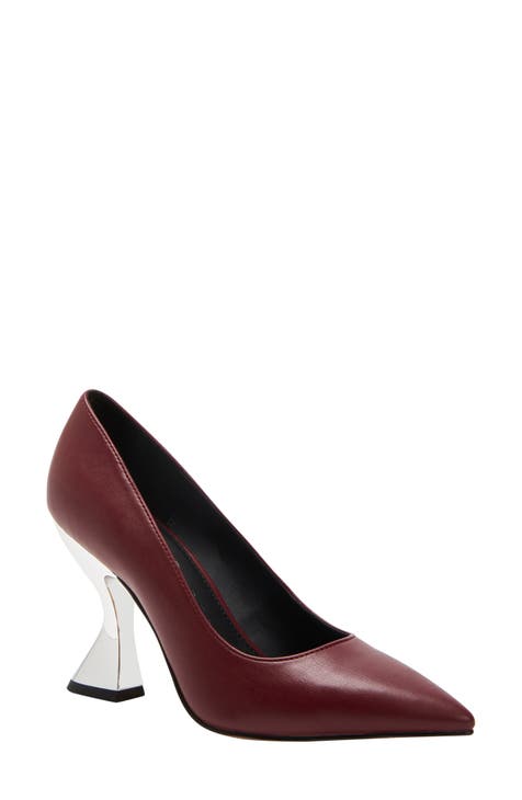 Burgundy pointed toe heels hotsell