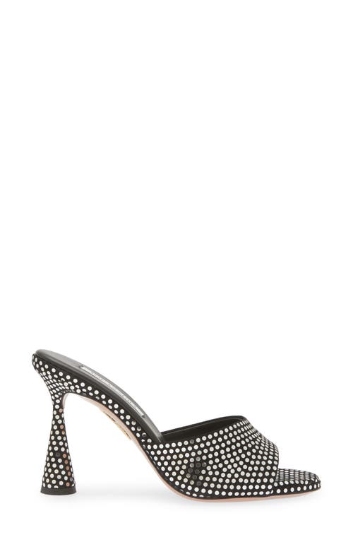 Shop Aquazzura Max Paillette Embellished Slide Sandal In Black/silver