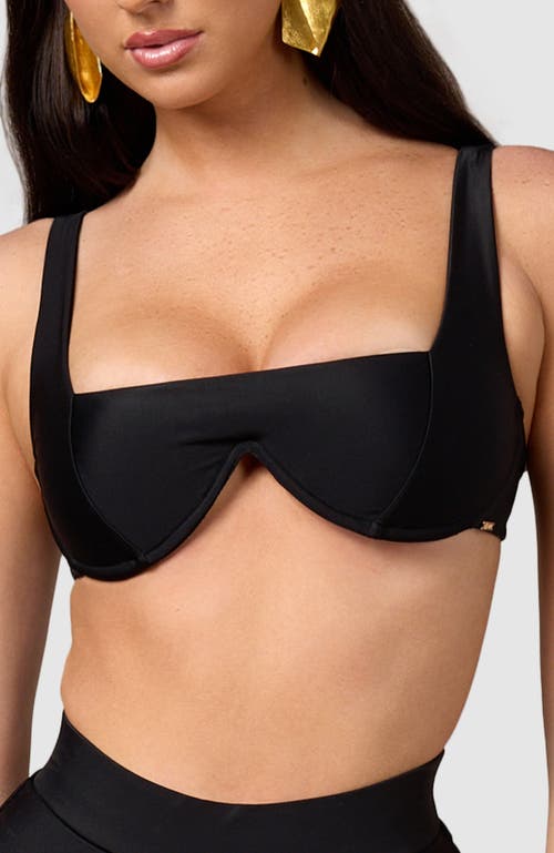 Mbm Swim Chance Bikini Top In Black