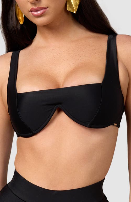 Shop Mbm Swim Chance Bikini Top In Black