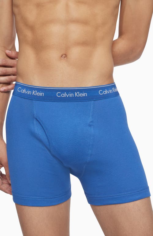 Shop Calvin Klein Classics 3-pack Cotton Boxer Briefs In Blue Bay/minnow/medieval