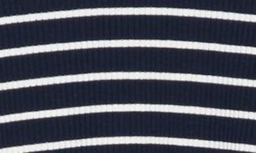 Shop Elodie Stripe Scoop Neck Long Sleeve Top In Navy/white Stripe