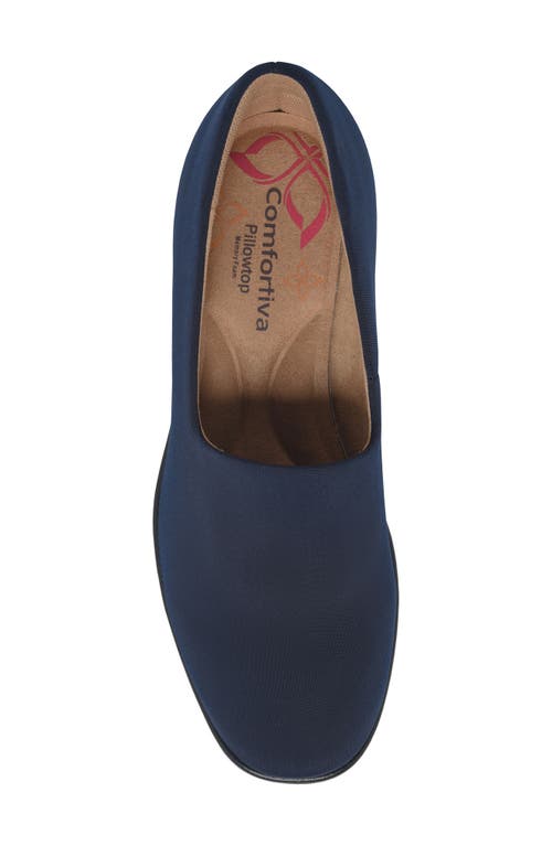 Shop Comfortiva Dana Platform Wedge Slip-on In Sky Navy