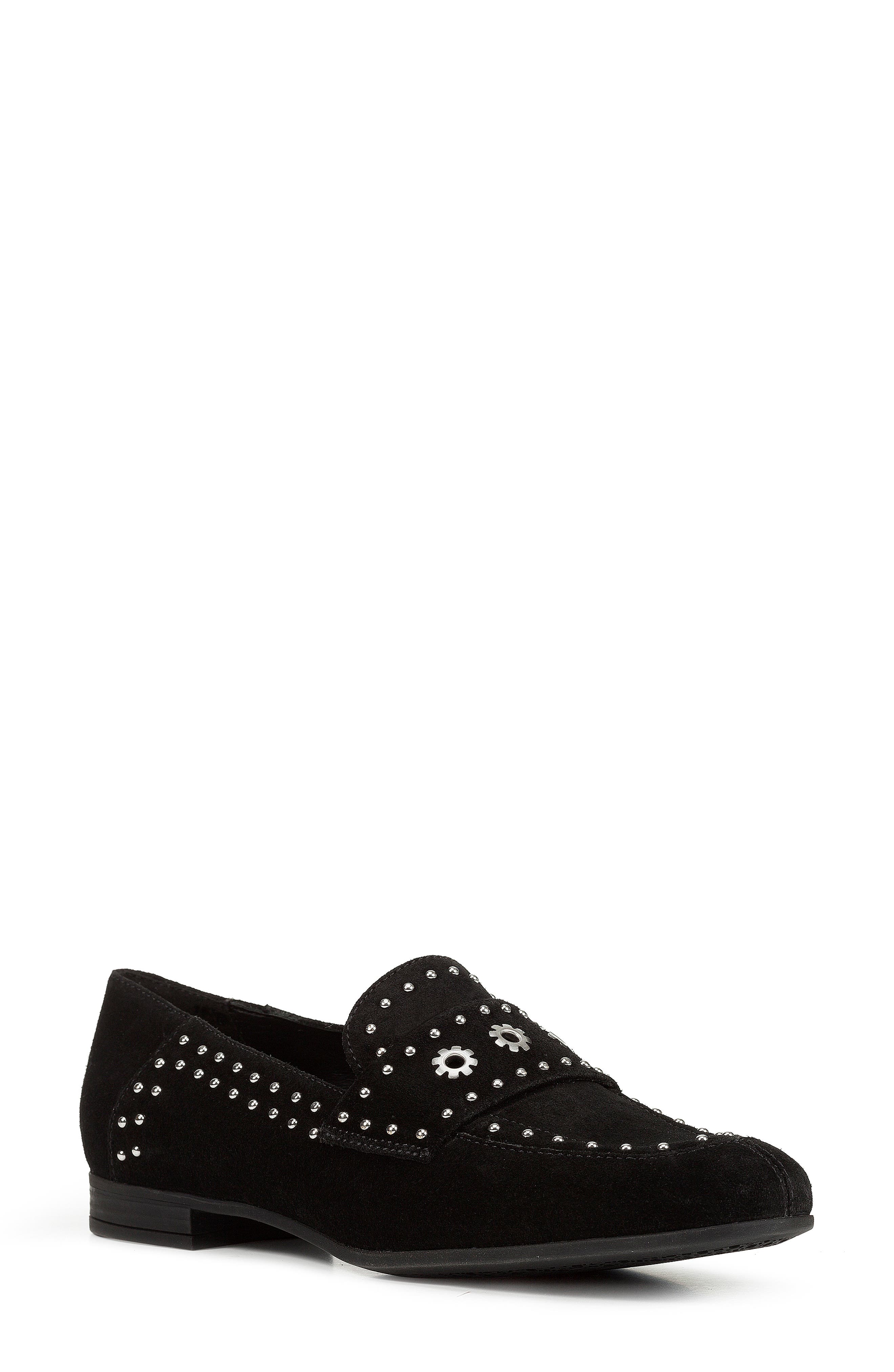 Geox Marlyna Studded Loafer, Black
