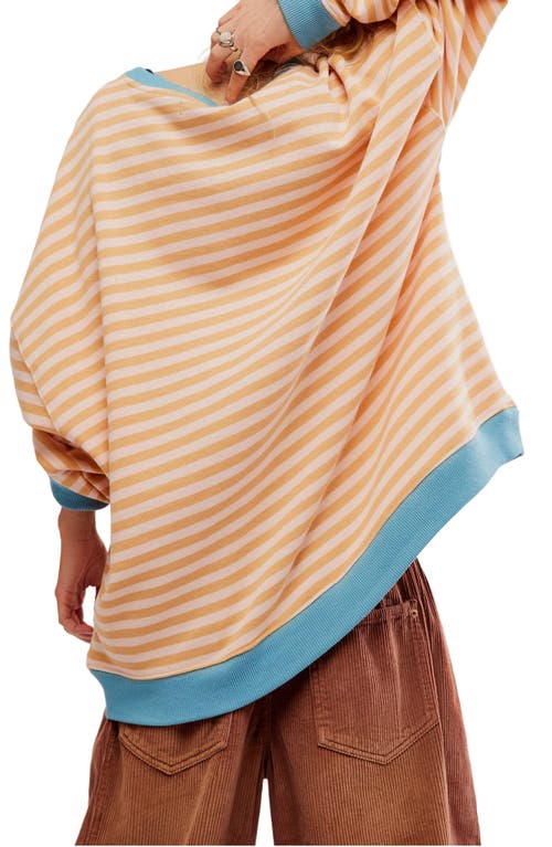 FREE PEOPLE FREE PEOPLE OVERSIZE STRIPE SWEATSHIRT 
