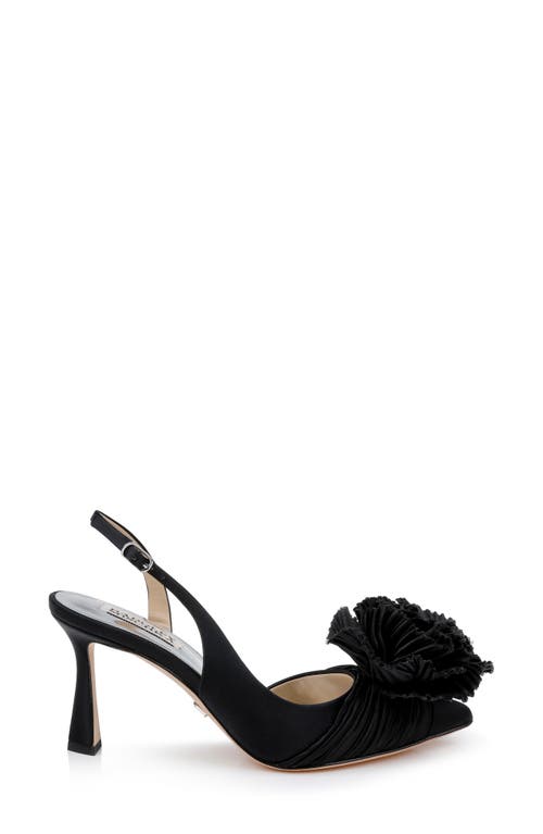 Shop Badgley Mischka Collection Blaire Pointed Toe Pump In Black Satin