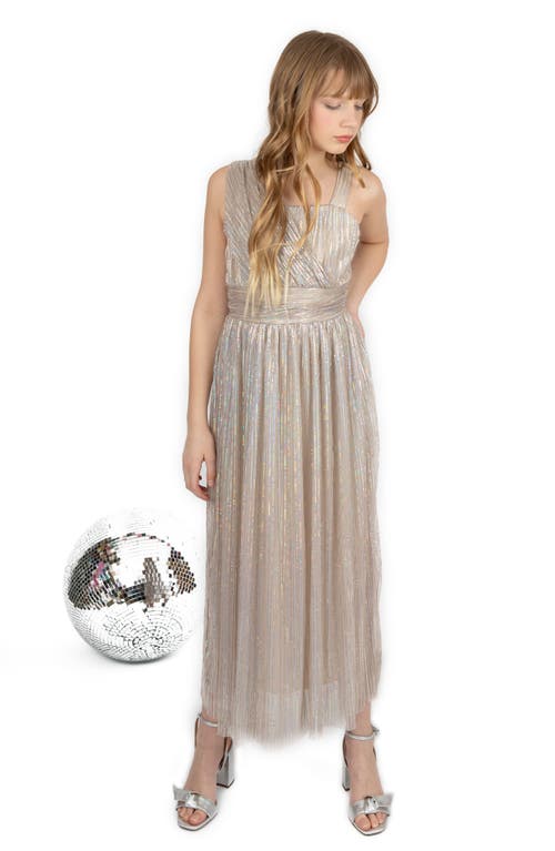 Shop Love, Nickie Lew Kids' Zia Foil Dot Party Dress In Blush/silver