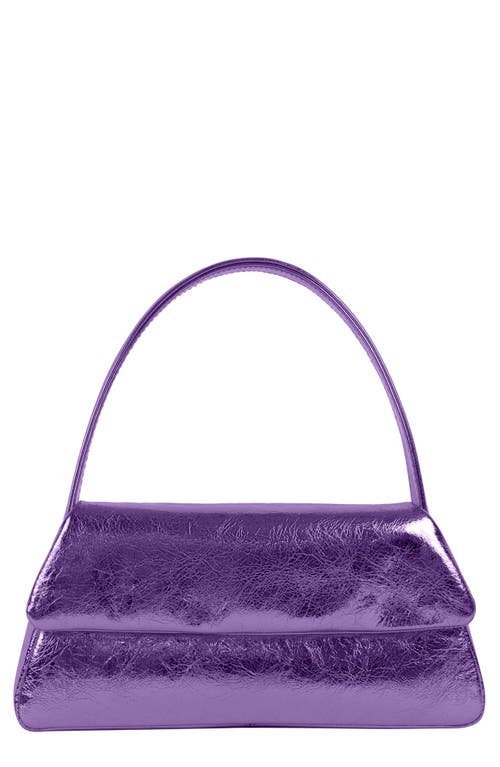 Elliot Leather Top Handle Bag in Violet