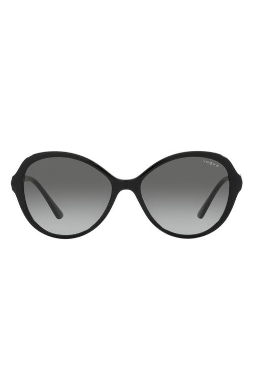 VOGUE 57mm Gradient Butterfly Sunglasses in Black at Nordstrom