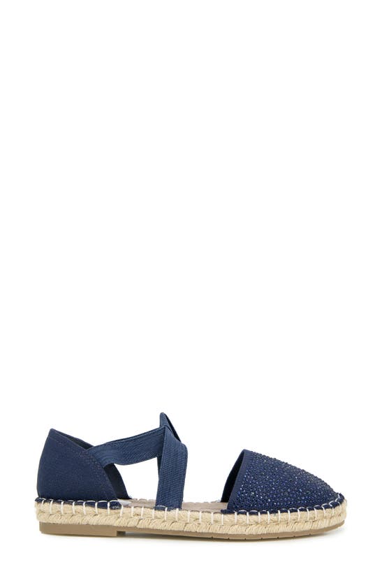 Shop Reaction Kenneth Cole Luna Glitter Espadrille Sandal In Navy Knit