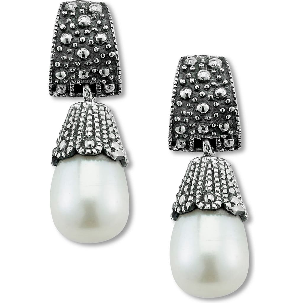 Shop Samuel B. Freshwater Pearl Drop Earrings In Silver/white