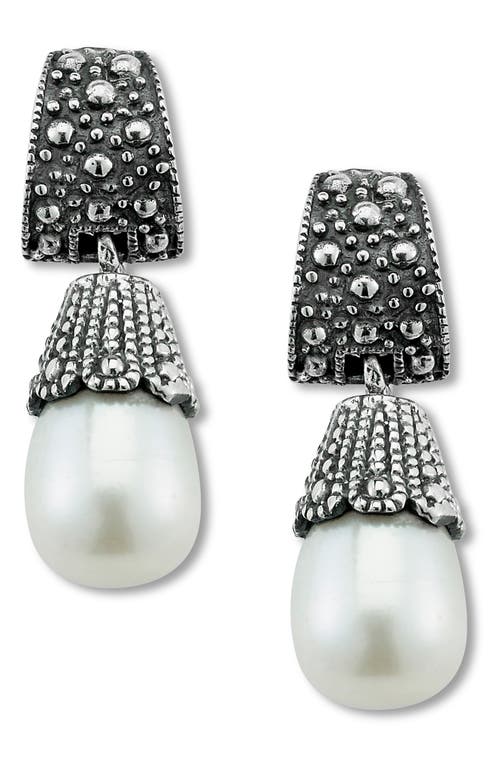 Shop Samuel B. Freshwater Pearl Drop Earrings In Silver/white