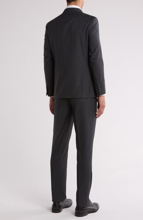 Gino Vitale Slim Fit Solid Double Breasted Suit In Charcoal