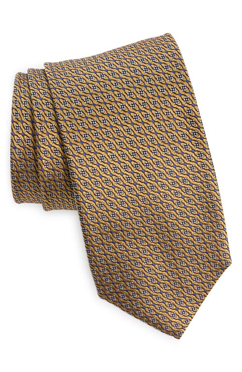 Canali Neat Silk Tie in Yellow at Nordstrom