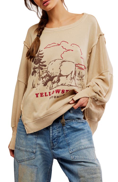 Free People Camden Oversize Graphic Sweatshirt In Yellowstone Bison