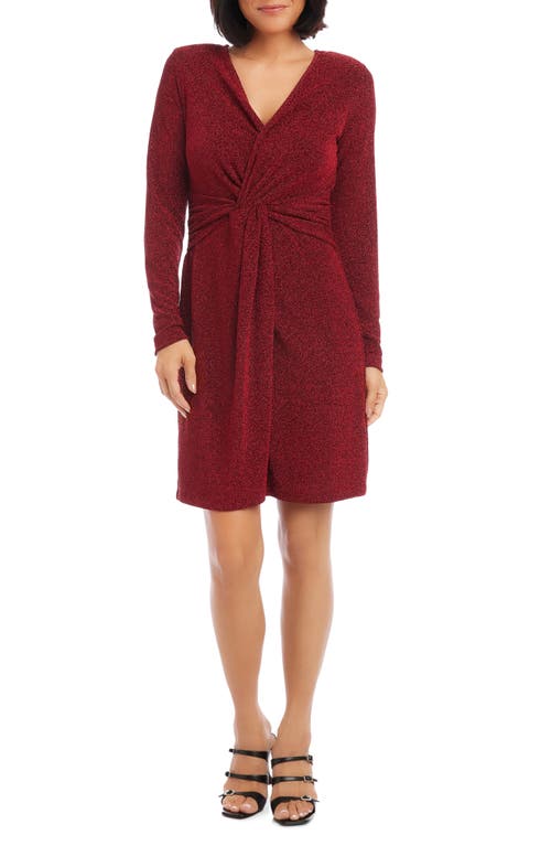 Karen Kane Twist Front Long Sleeve Sheath Dress in Red at Nordstrom, Size X-Large