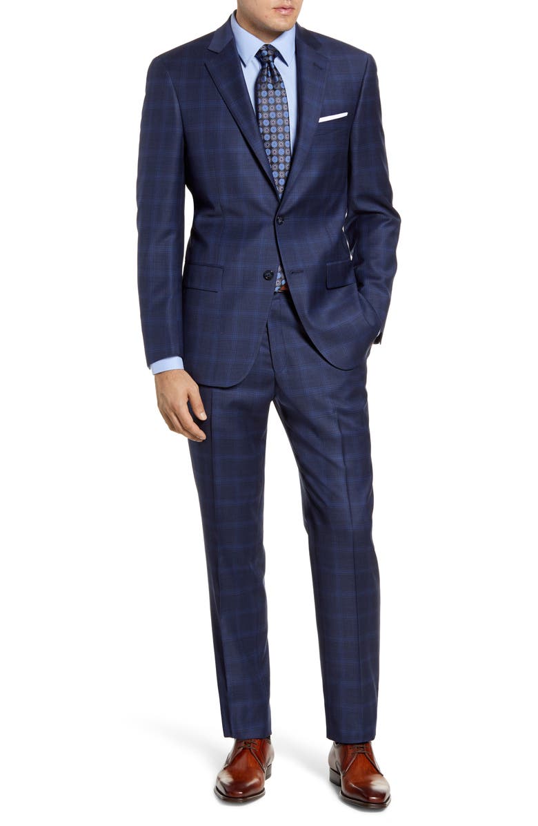 Hart Schaffner Marx Classic Fit Stretch Plaid Wool Suit | Nordstrom