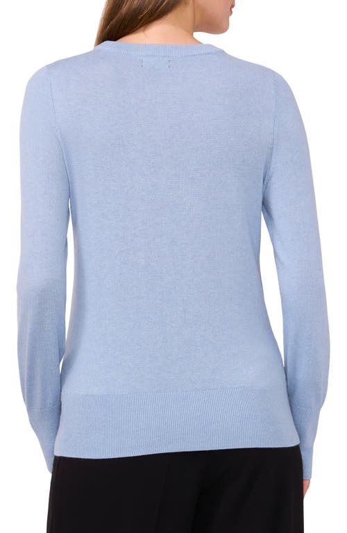 Shop Halogenr Halogen(r) Button Cuff Crewneck Sweater In Clear Blue Sky