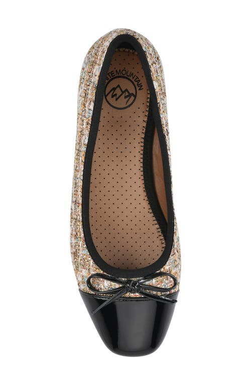 Cliffs By White Mountain Bocci Cap Toe Flat In Beige Boucle Fabric Multi