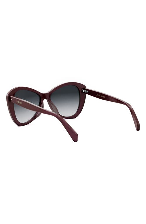 Shop Celine Butterfly 55mm Sunglasses In Shiny Bordeaux/smoke