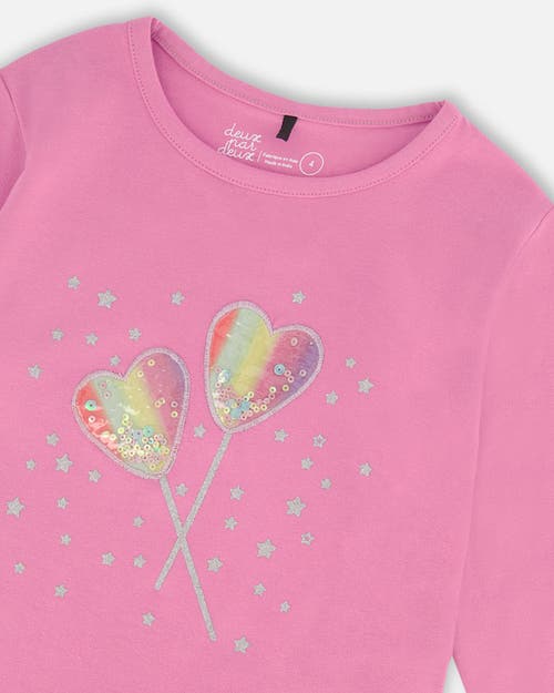 Shop Deux Par Deux Little Girl's Long Sleeve T-shirt Pink In Crocus