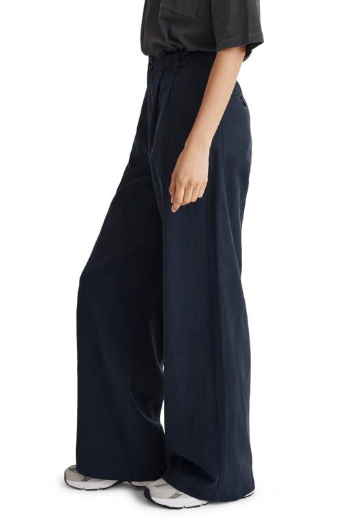 Madewell Harlow Wide Leg Pants In Deep Indigo