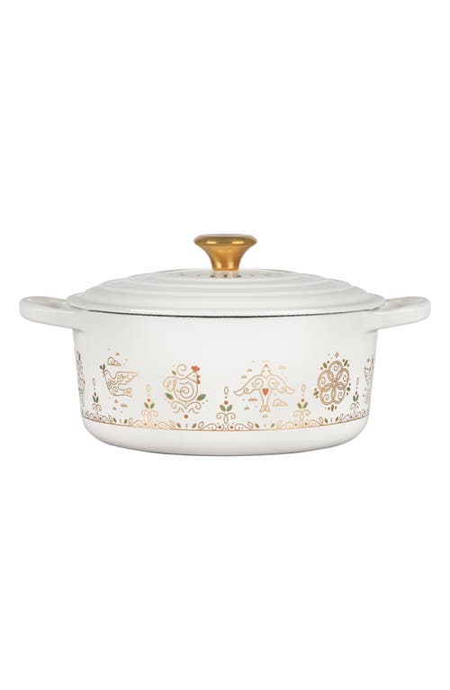 Shop Le Creuset Noel Collection Twelve Days Of Christmas Enameled Cast Iron Dutch Oven In White