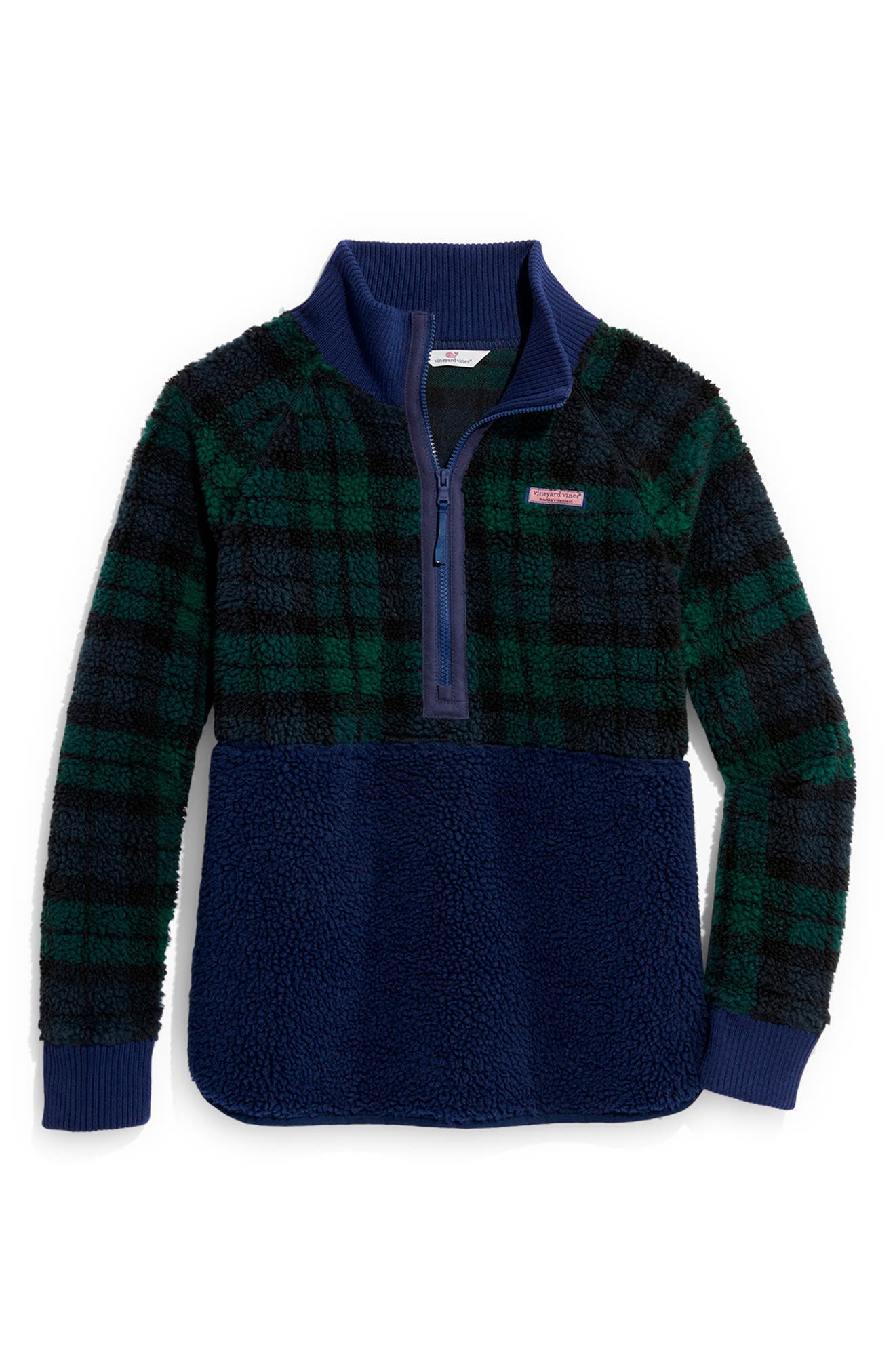 plaid fleece pullover