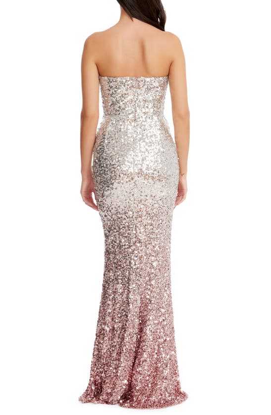 Shop Dress The Population Fernanda Sequin Strapless Mermaid Gown In Lilac