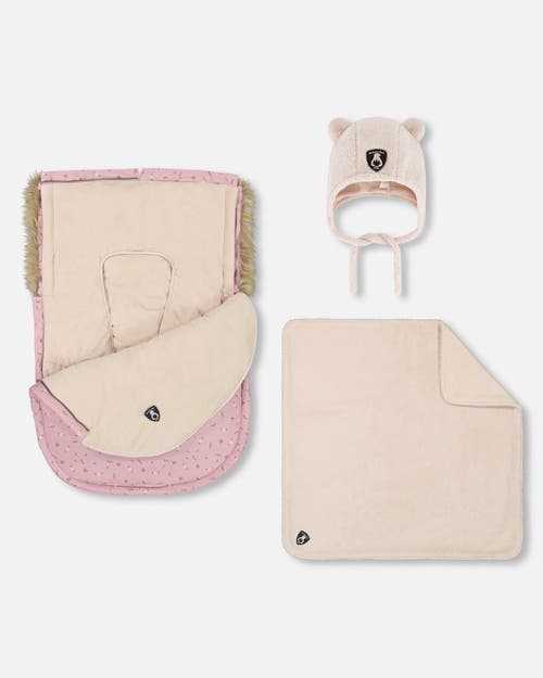 Shop Deux Par Deux Baby Girl's Baby Bunting Bag Pink Designed For Car Seat In Printed Mini Flowers