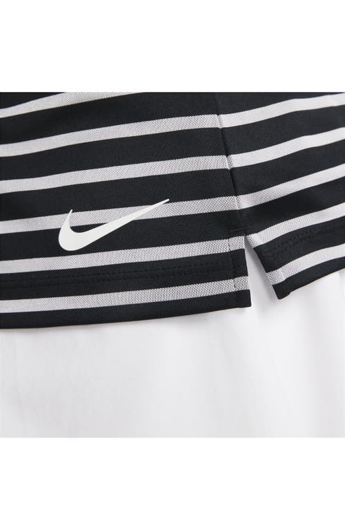 Shop Nike Dri-fit Victory Sleeveless Polo In Black/white