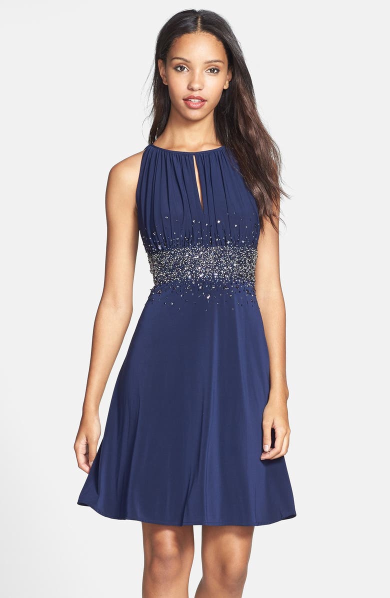 JS Boutique Beaded Waist Jersey Dress | Nordstrom