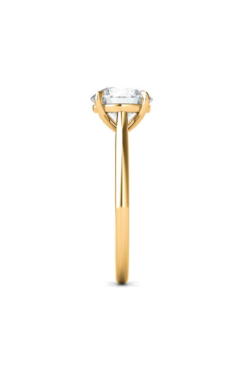 Shop Hautecarat Round Brilliant Cut Lab Created Diamond Ring In 2.00 Ctw 18k Yellow Gold