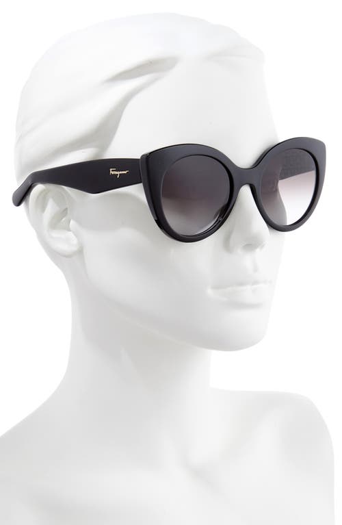 Ferragamo Classic 54mm Gradient Cat Eye Sunglasses In Black/grey Gradient